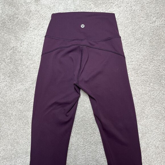 Lululemon In Movement Leggings Womens 2 Burgundy Purple 7/8 Everlux 25" LW5ANXS - Picture 2 of 12
